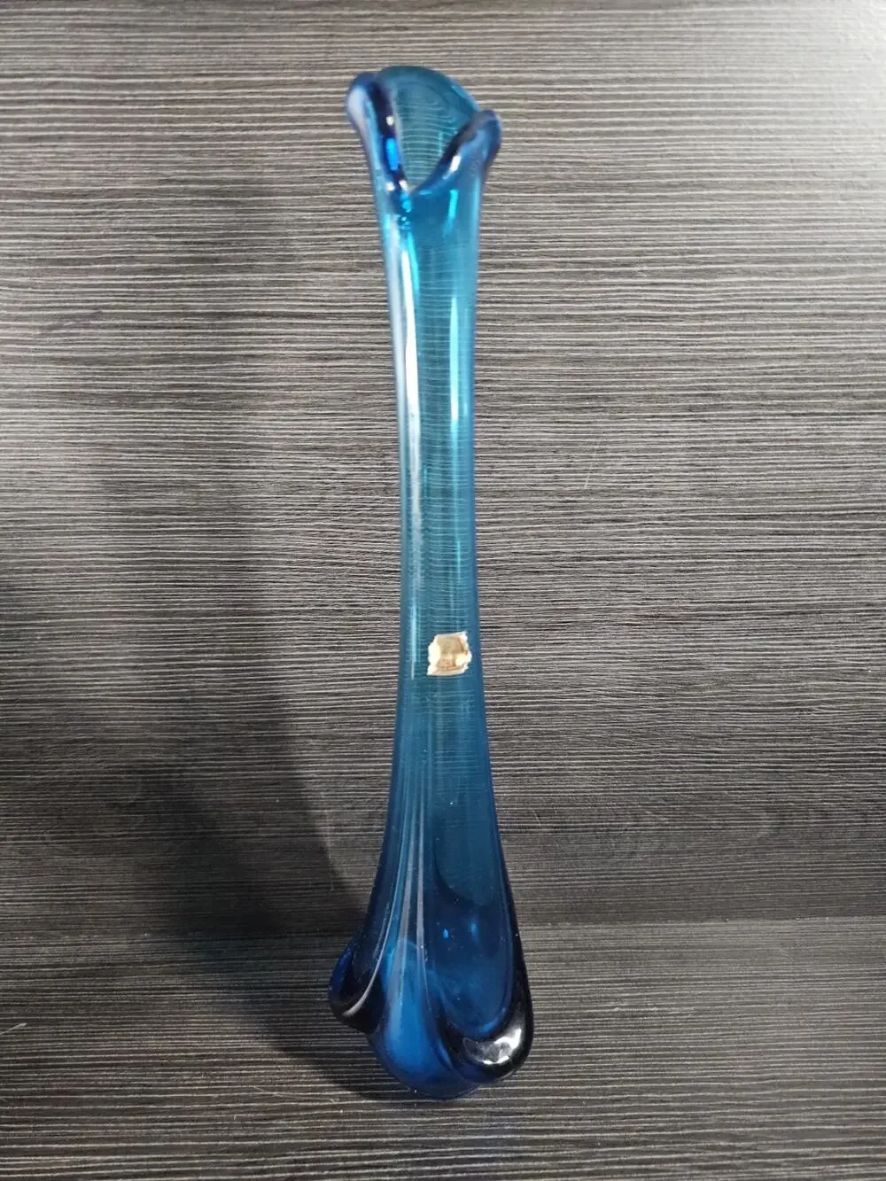 Viking Art Glass Epic Line Drape Bluenique Blue Swung Glass 15